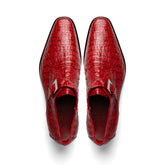 Marco Di Milano Mens Red  Caiman Gator Dress Shoes Rovigo